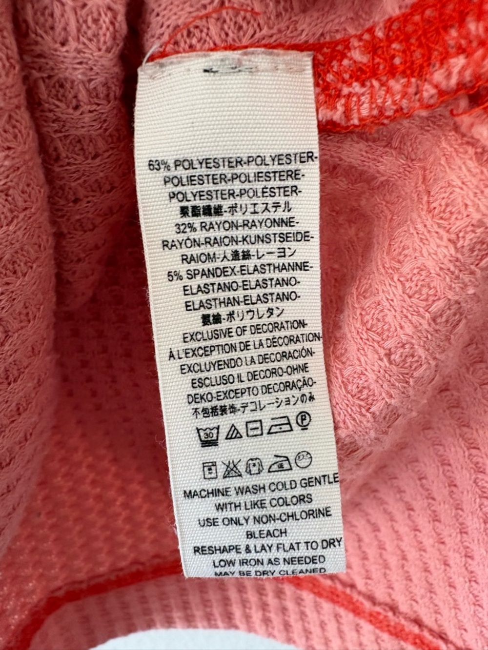 Free People We The Free Lovin Leopard Thermal Oversized Pink Top - Picture 3 of 4